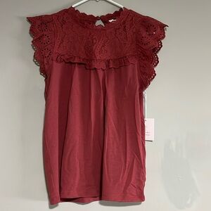 Pretty dark maroon top by Lauren Conrad, size small.